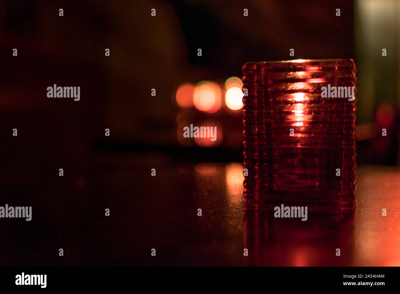 Candles in a dark bar, in New York City Stock Photo Alamy