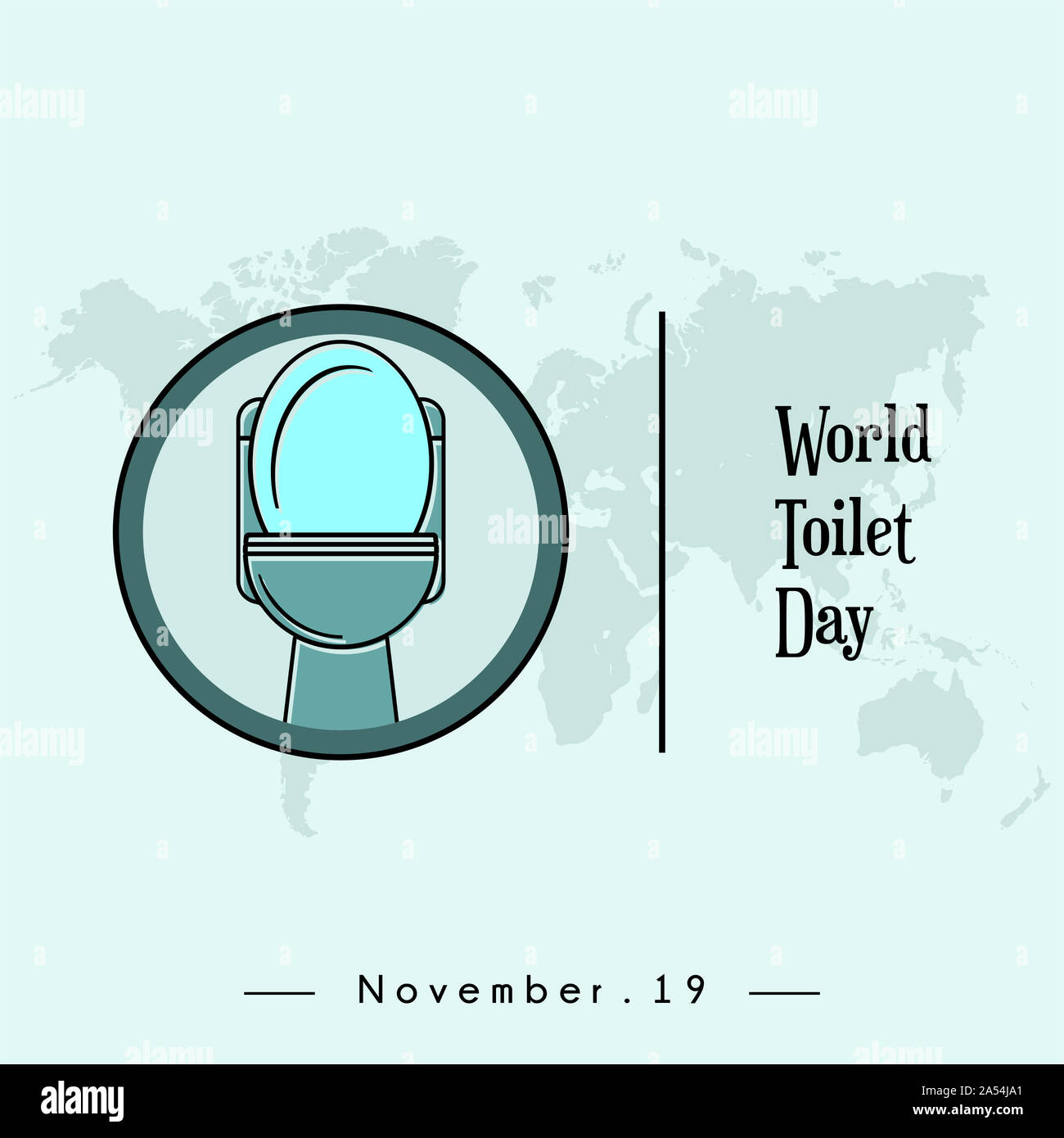 World Toilet Day, flat Open Toilet Bowl icon cartoon vector Stock Photo