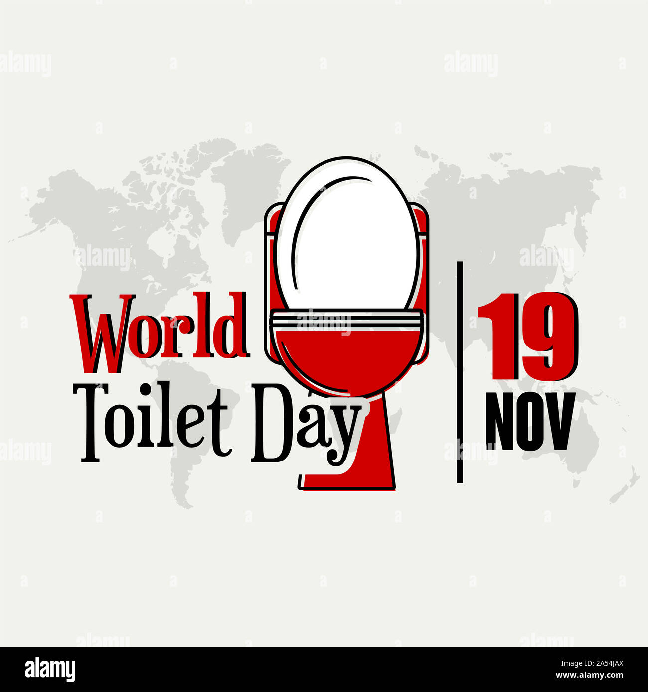 World Toilet Day, Typography Toilet day Logo, flat Open Toilet Bowl icon cartoon vector with