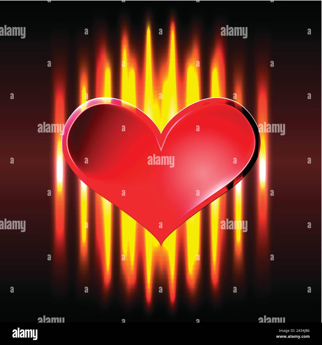 Red heart fire pattern Stock Vector Images - Alamy