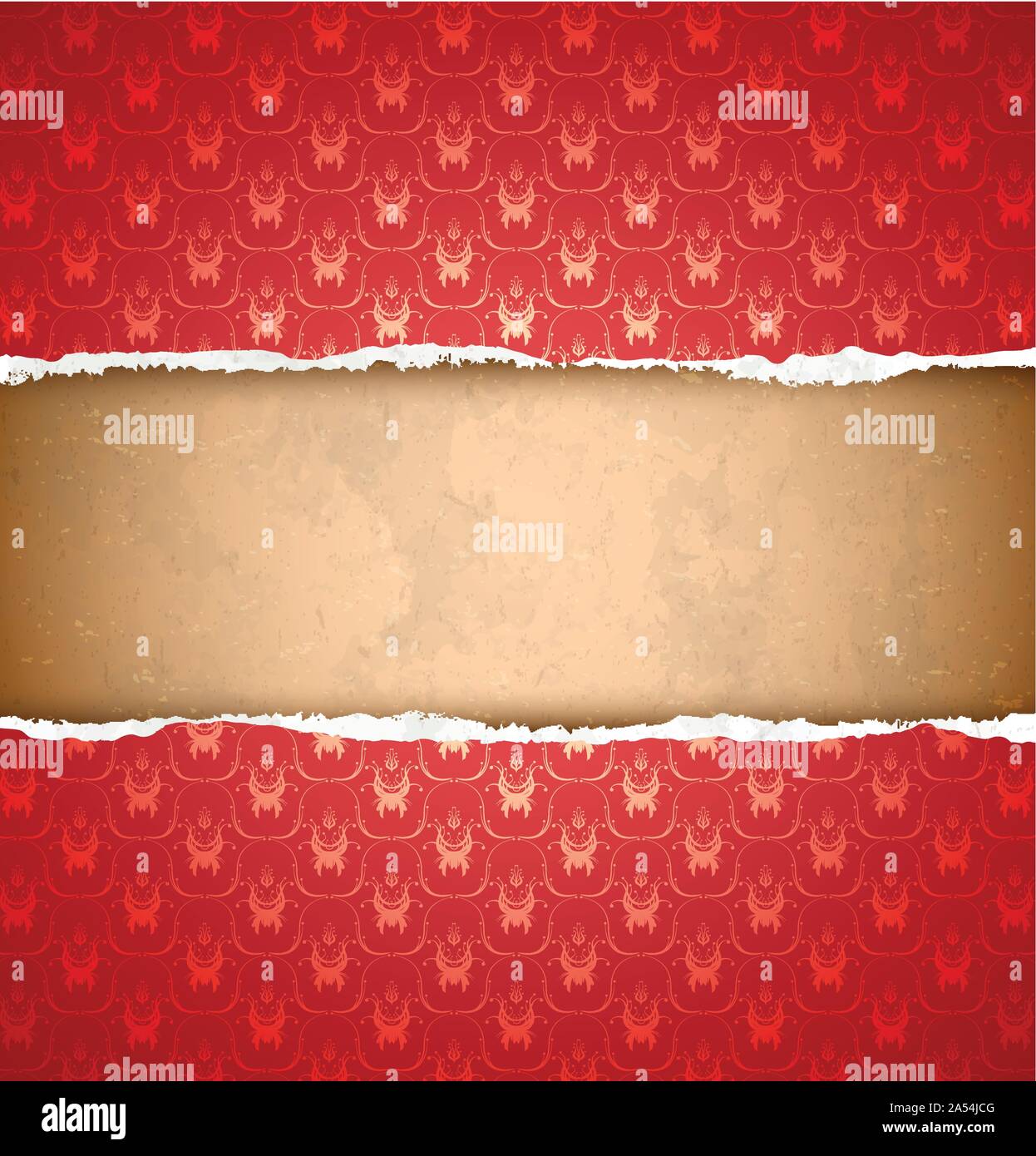 Torn red ornamental wallpaper Stock Vector Image & Art Alamy