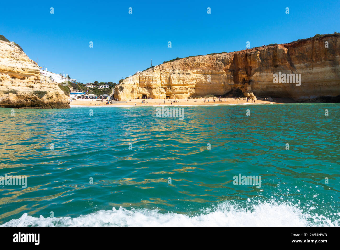 Praia de Benagil viewed from a boat, Lagoa, Algarve, Portugal Stock Photo