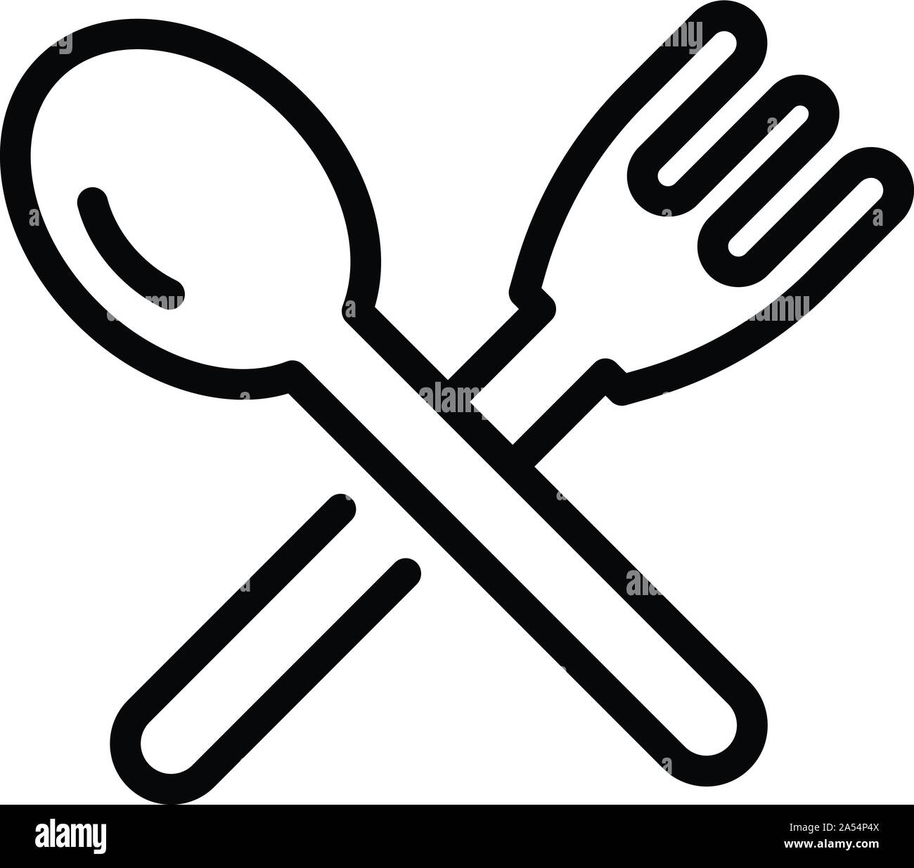 Plastic fork spoon icon, outline style Stock Vector Image & Art Alamy