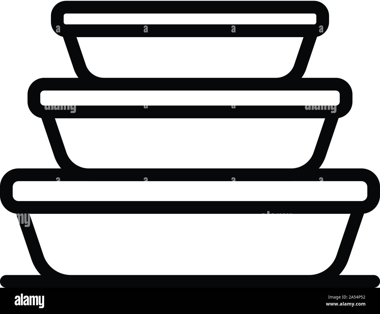 Stack food container icon, outline style Stock Vector Image & Art Alamy