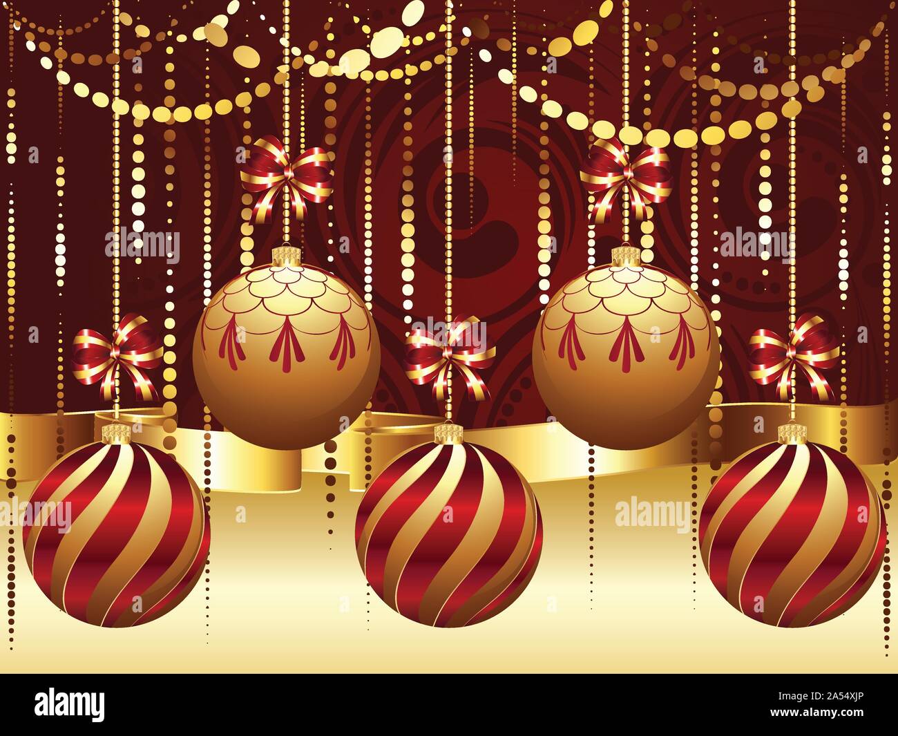 Colorful Decorative Christmas Golden Balls Holiday Ornaments