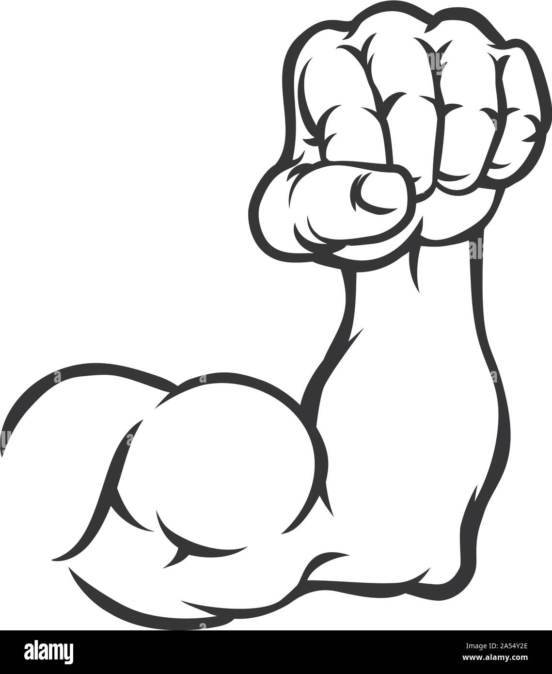 Muscular Cartoon Arm Bicep Muscle And Fist Stock Vector