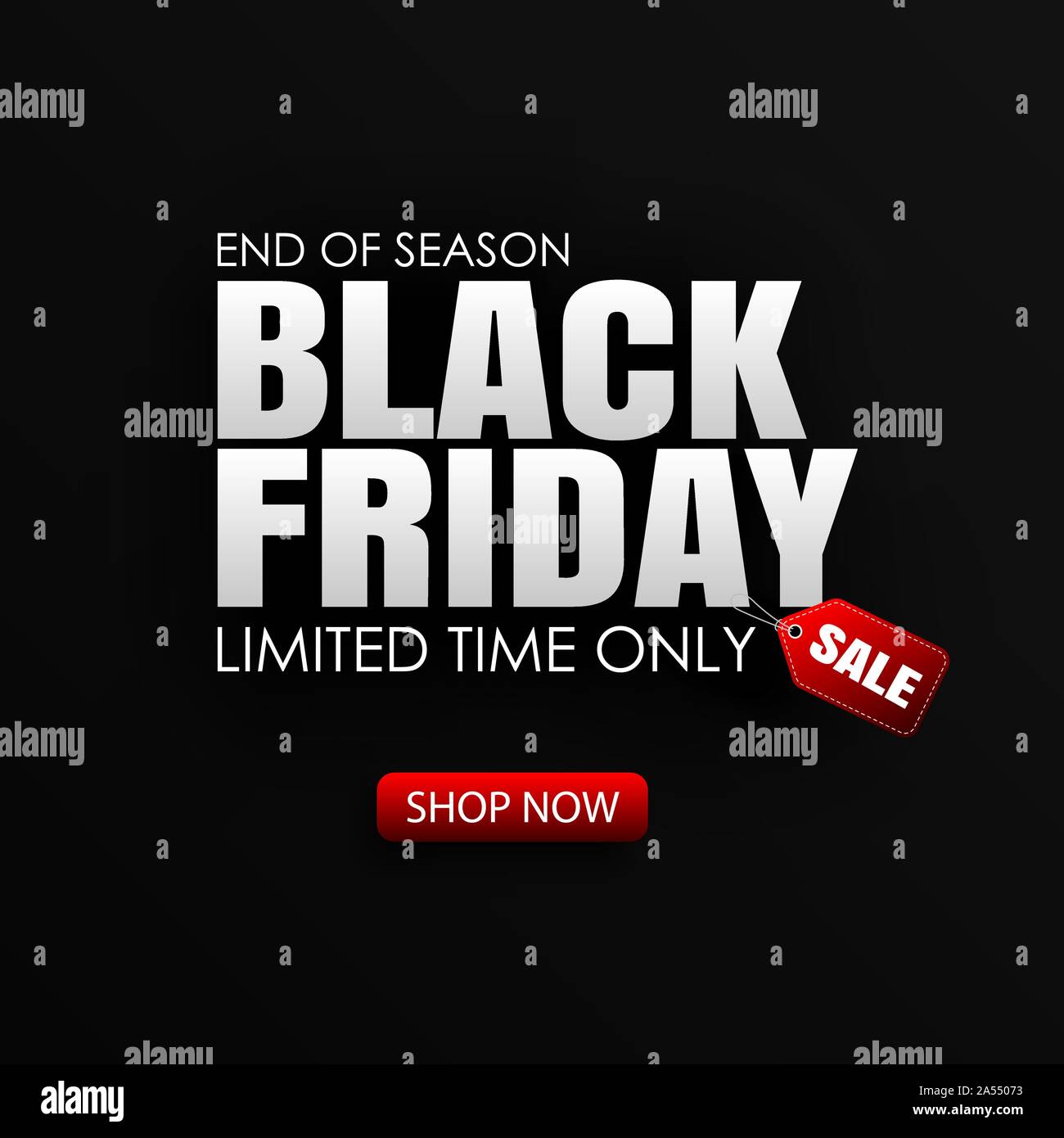 Black friday sale banner with white text on black background. Use for discount, shopping, promotion, advertising. Stock Vector