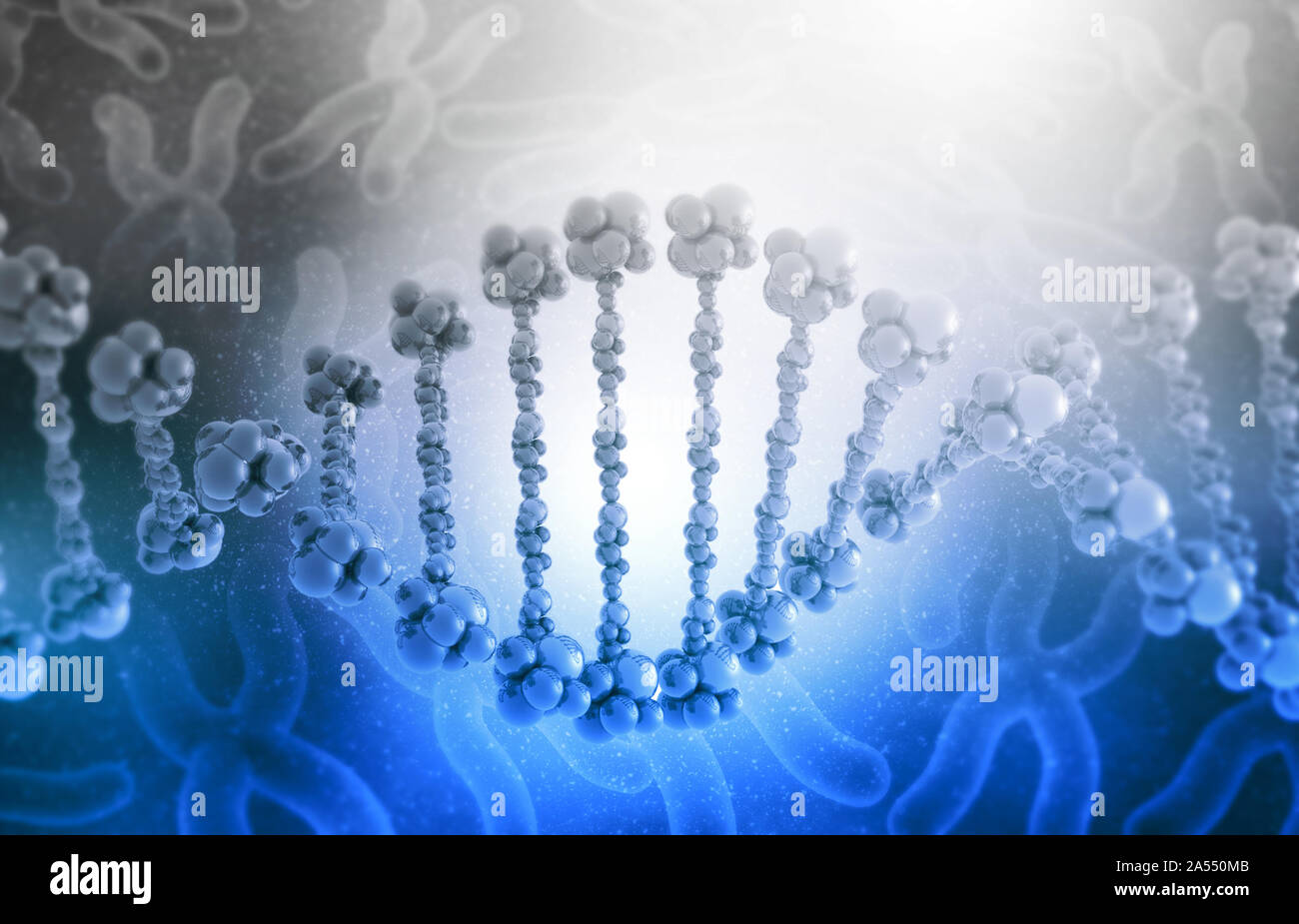 DNA strands on science background. 3d illusation Stock Photo - Alamy