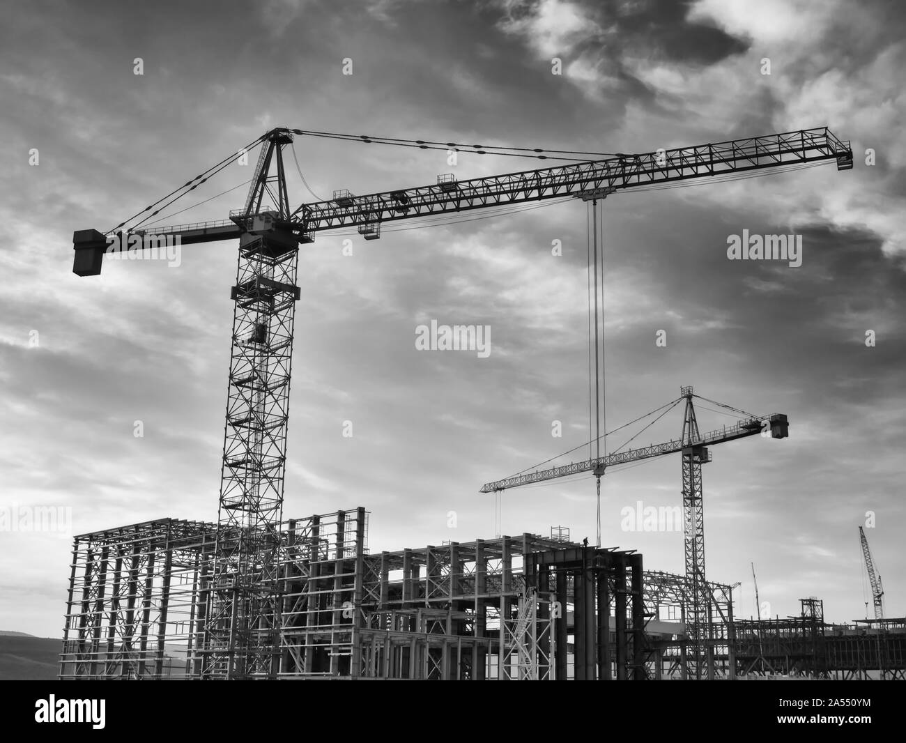 Crane building the power station Stock Photo - Alamy