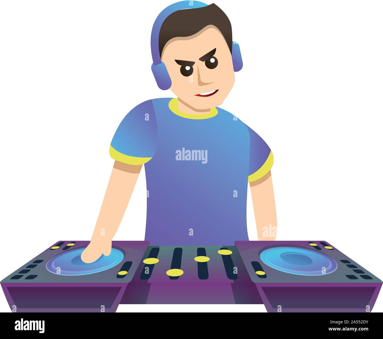 Music dj icon. Cartoon of music dj vector icon for web design isolated on white background Stock Vector