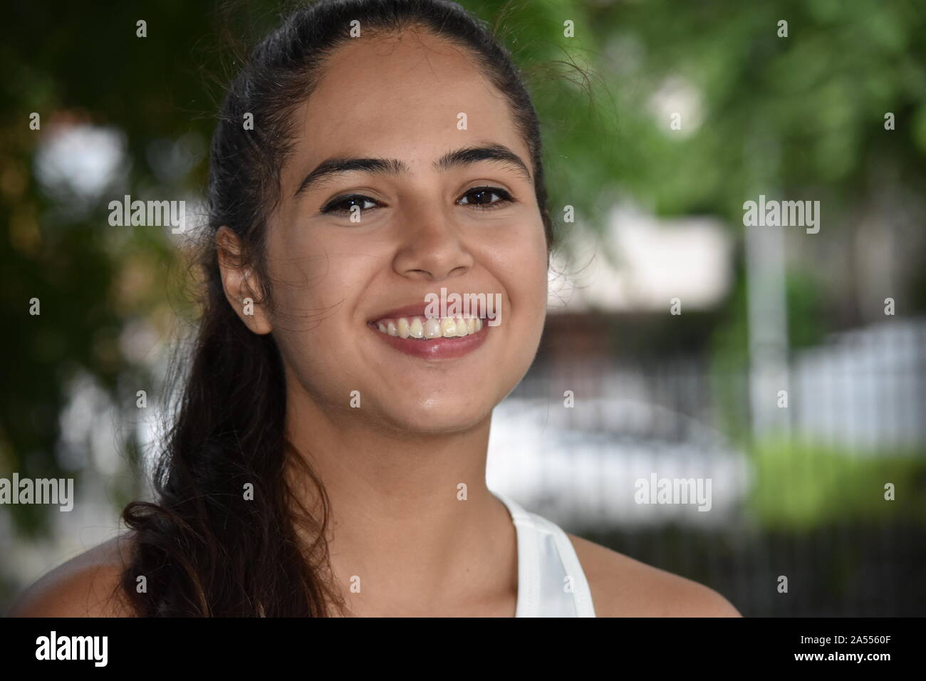 Smiling Cute Colombian Girl Stock Photo - Alamy