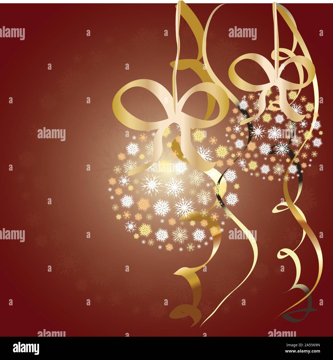 Illustration of snowflake balls with ribbons backgrund Stock Vector ...