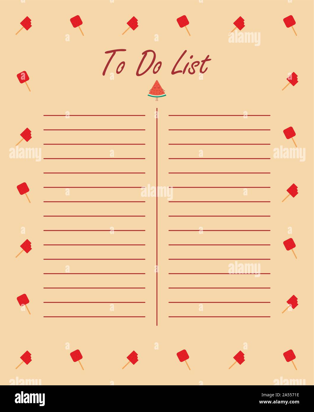 Daily planning sheet. To do list. Vector Stock Vector