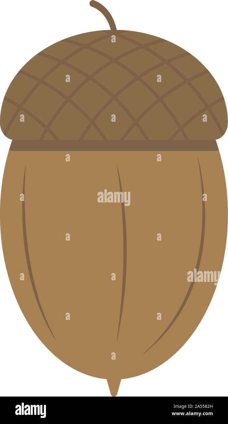 Acorn icon illustration. Flat design style. White background Stock Vector