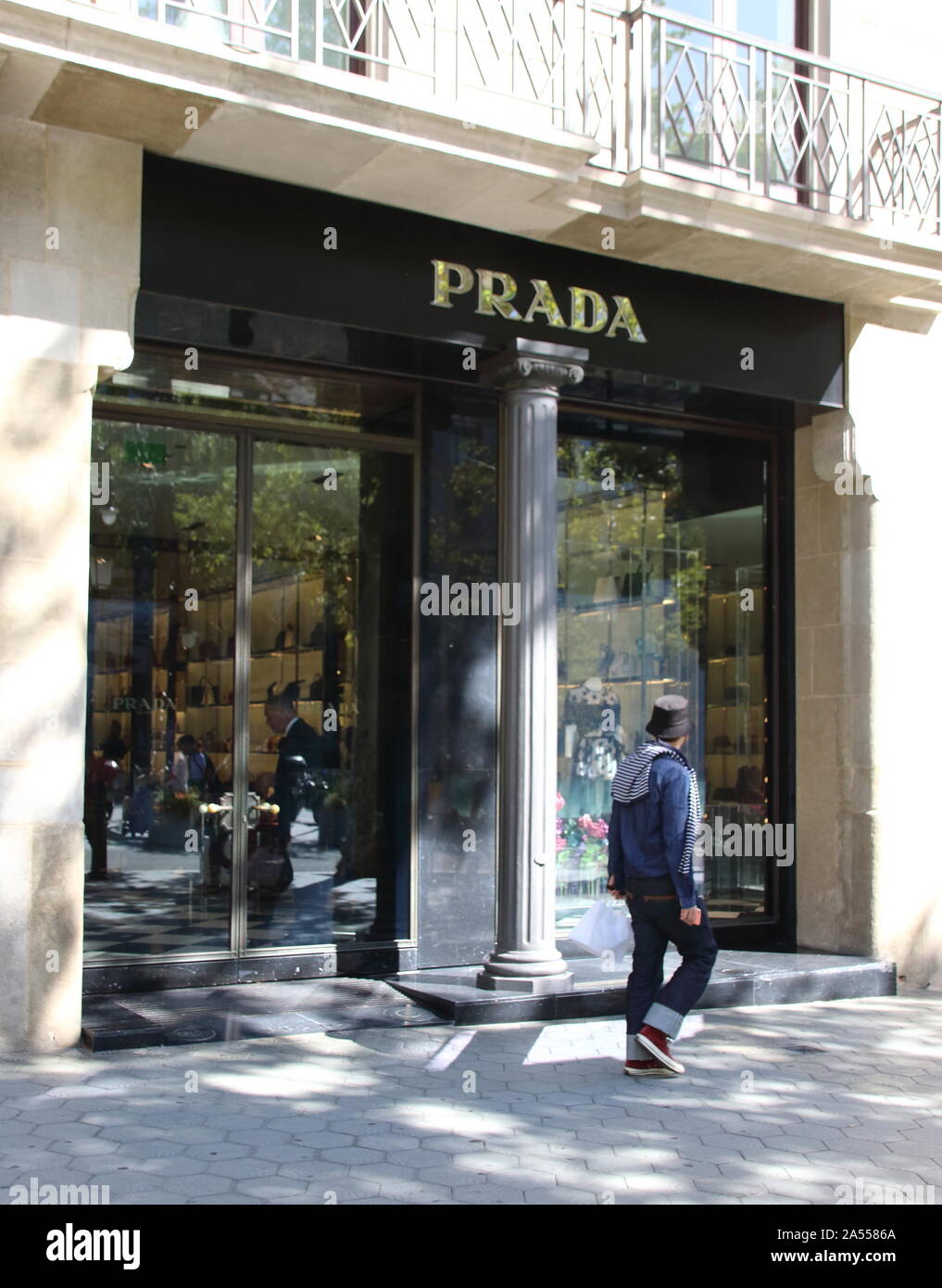 Prada luxury footwear store seen in Barcelona Stock Photo Alamy