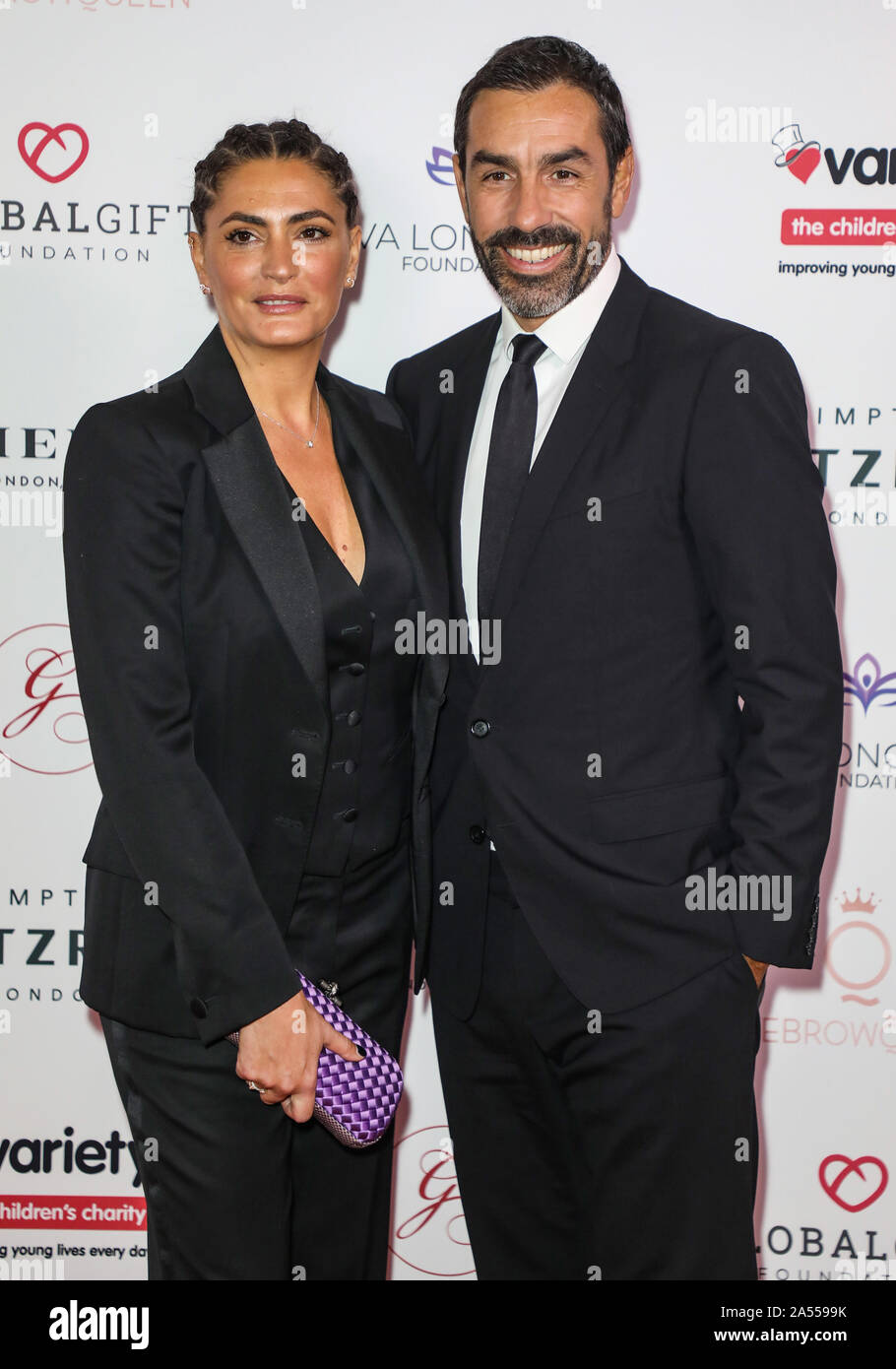 London, UK. 17th Oct, 2019. Jessica Lemarie and Robert Pires attend the Global Gift Gala at Kimpton Fitzroy in London. Credit: SOPA Images Limited/Alamy Live News Stock Photo