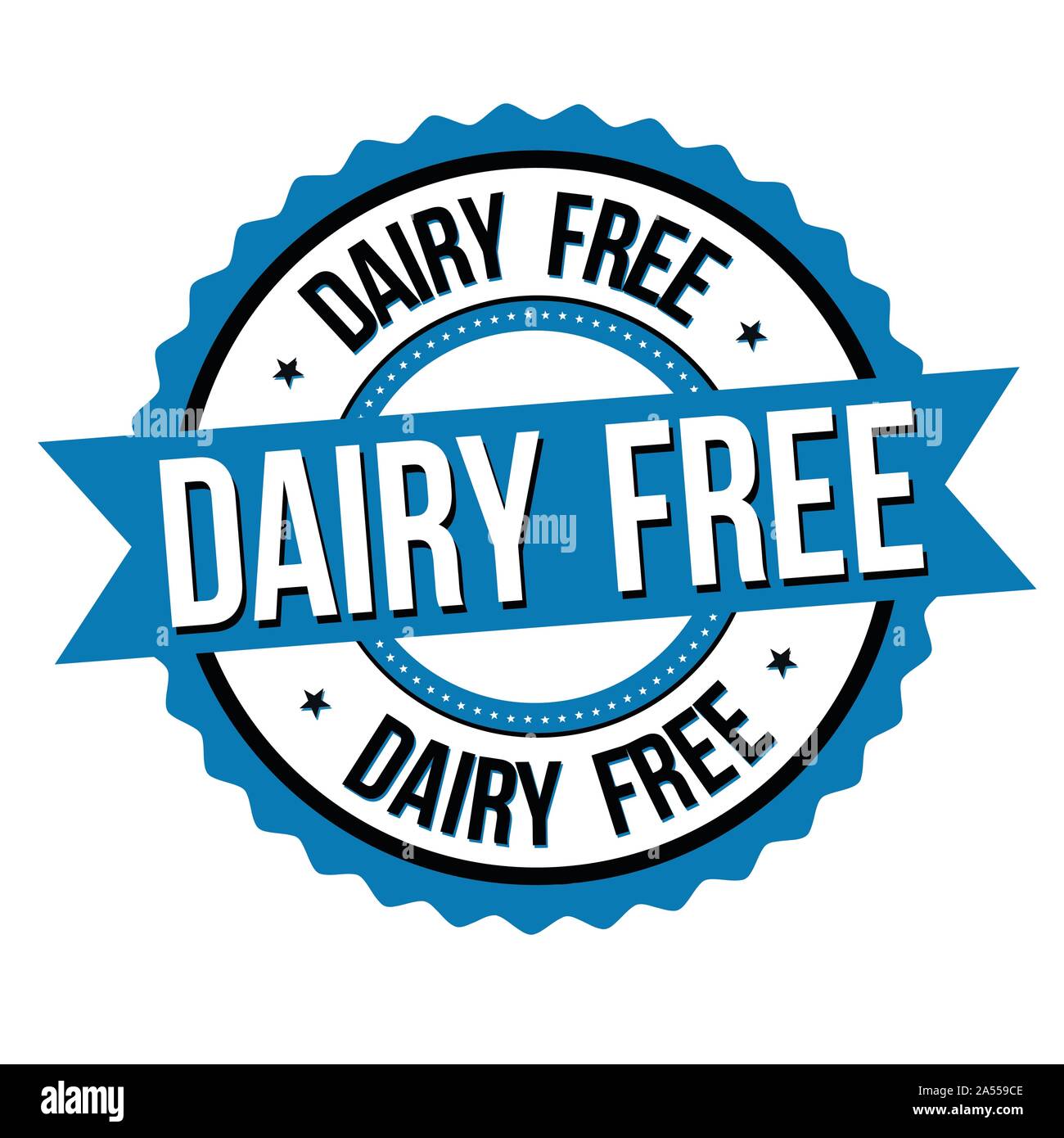 Dairy free label or sticker on white background, vector illustration Stock Vector