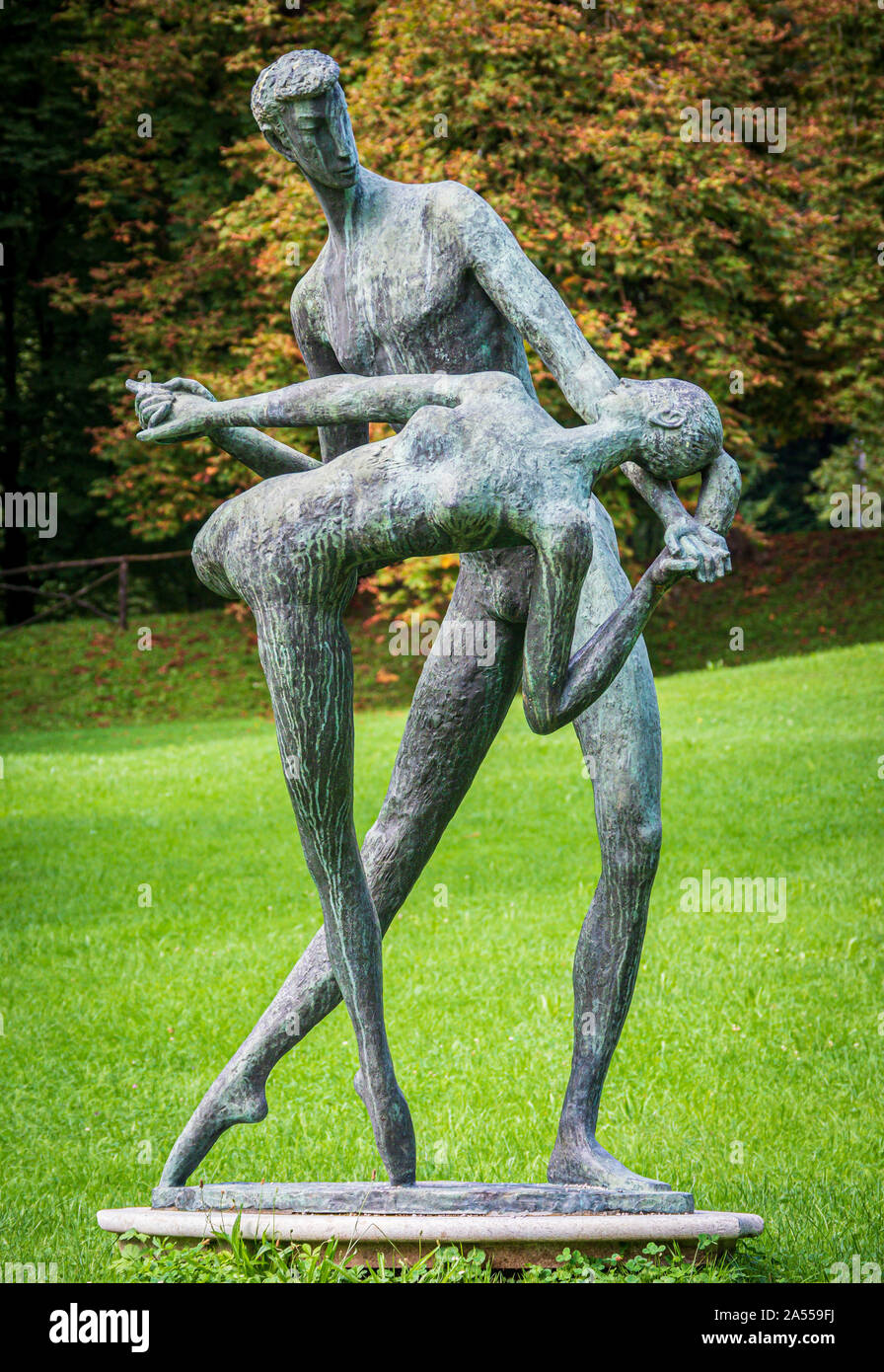 Bronze dance figures Tivoli Park, Ljublijana Slovenia Stock Photo