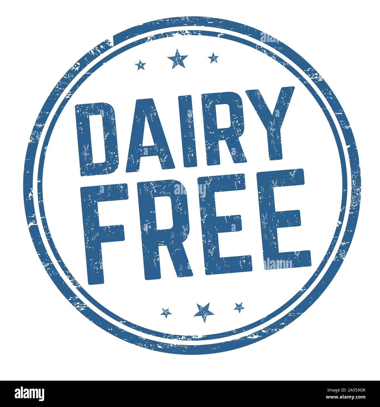 Dairy free sign or stamp on white background, vector illustration Stock Vector