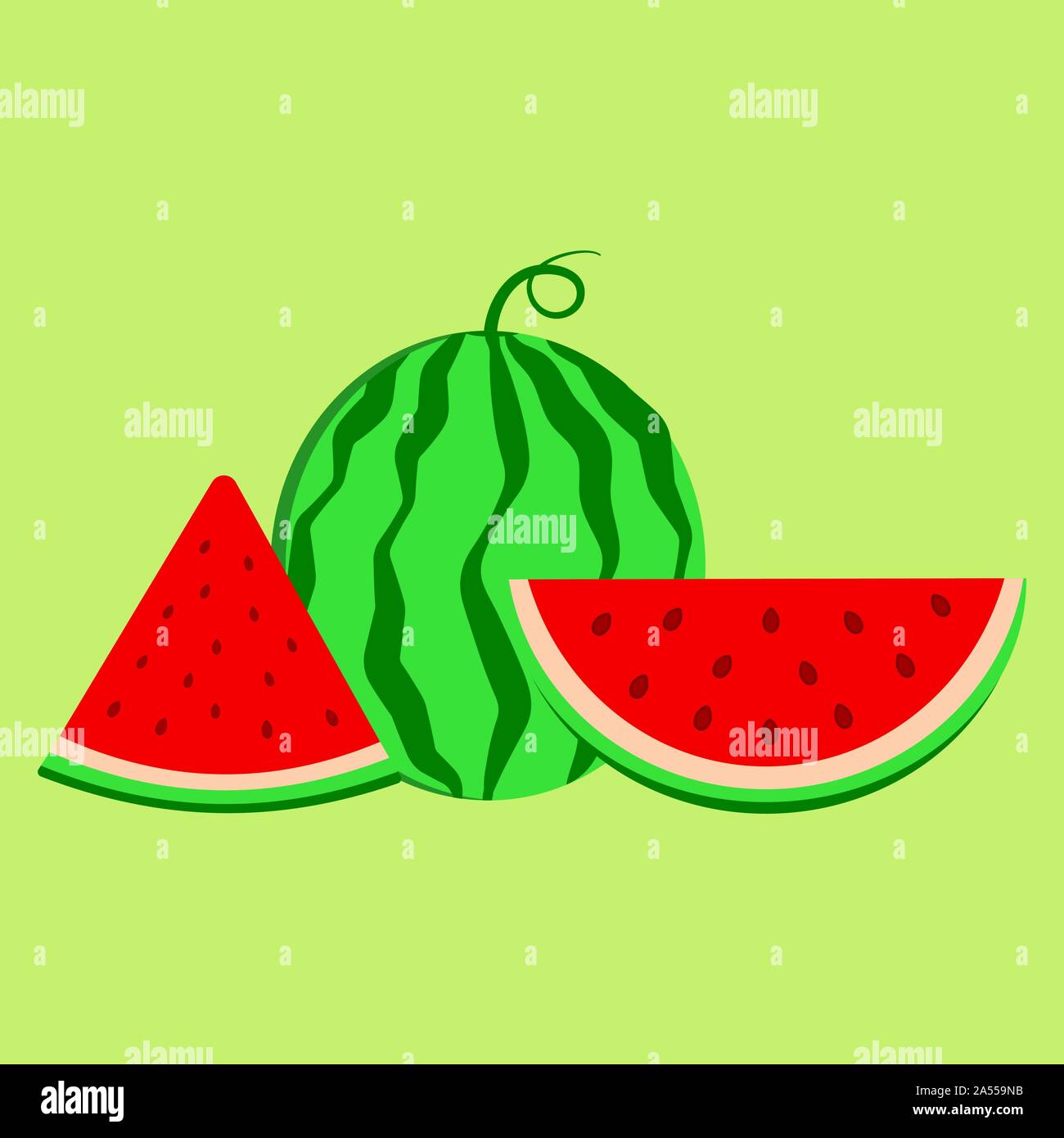 Watermelon background green vector illustration Stock Vector Image ...