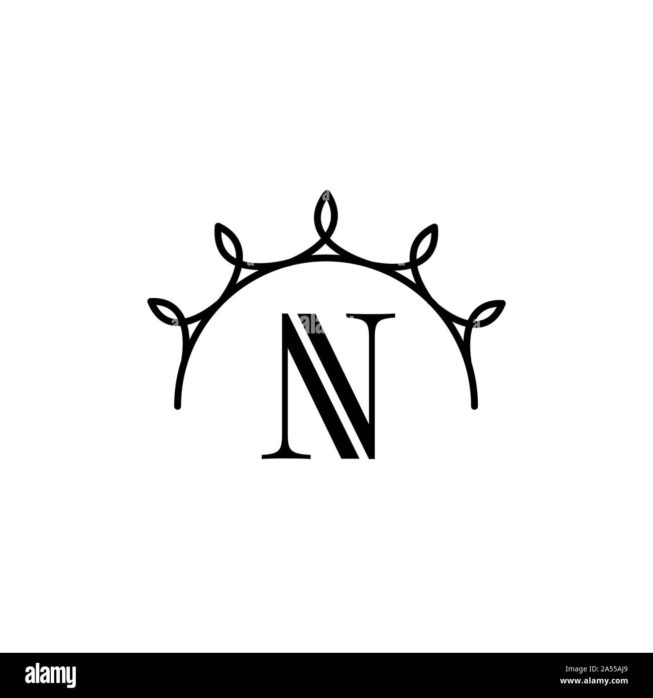 N letter vector logo. N letter label element. Stock Vector
