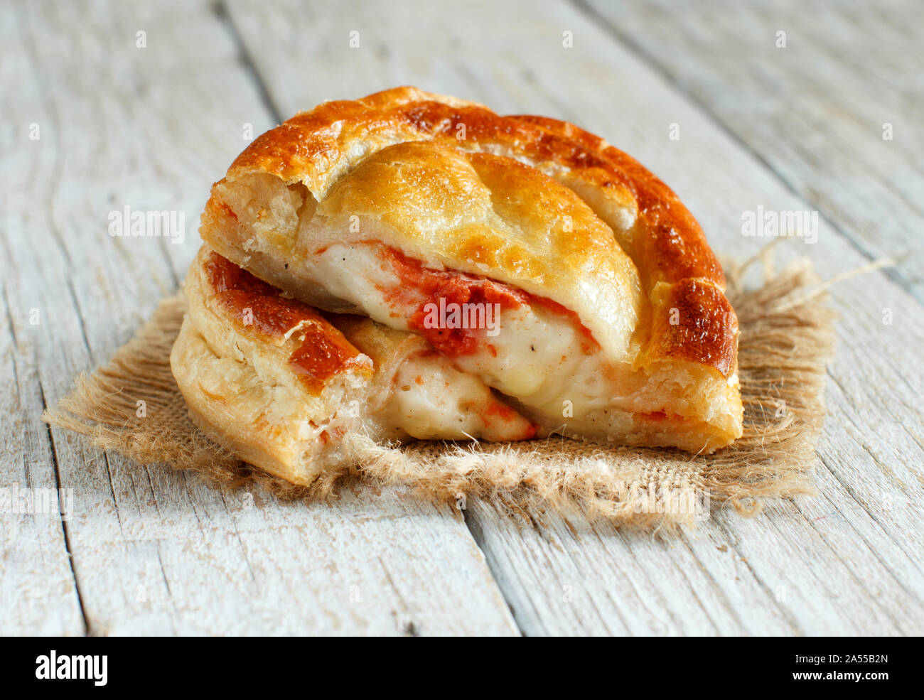 Rustico - traditional pastry from Lecce,  Italy Stock Photo