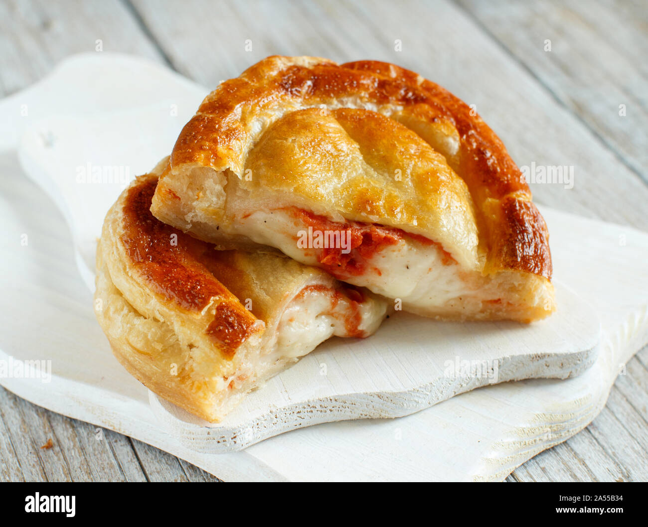 Rustico - traditional pastry from Lecce,  Italy Stock Photo