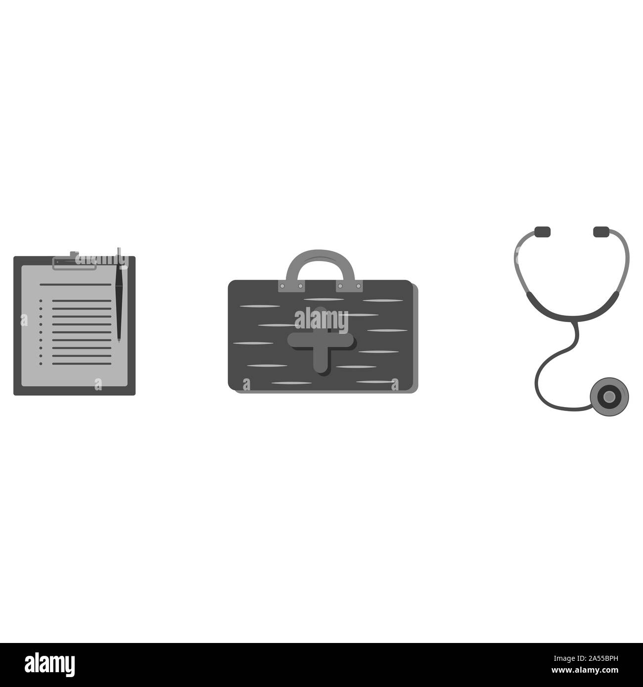 Medical supplies icons for doctor profession illustration. Health care