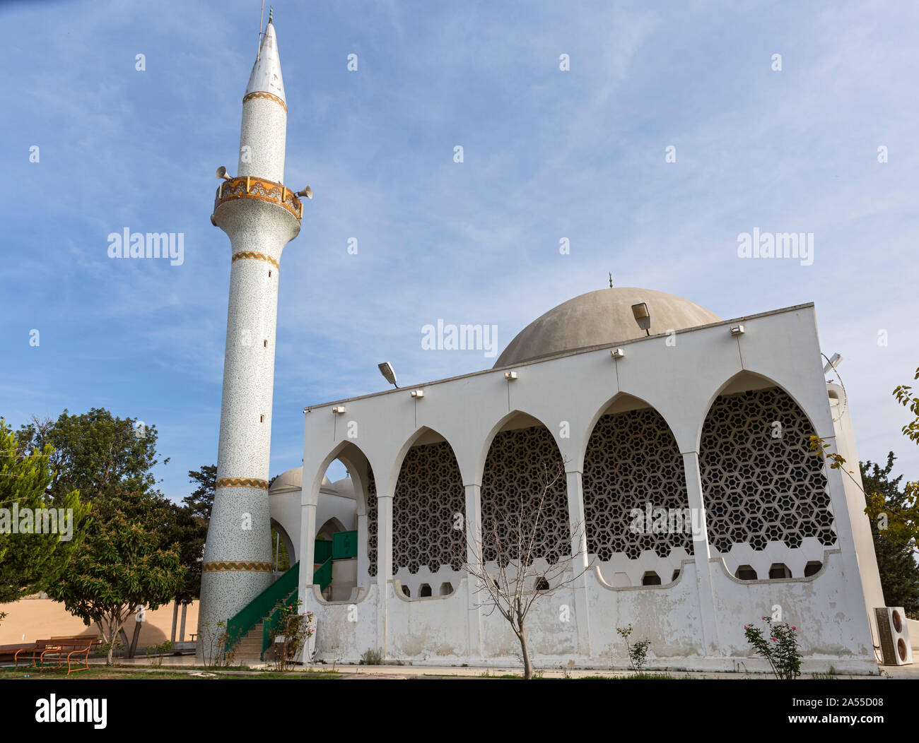 Moschee, Minarett, Dipkarpaz, Rizokarpaso, Tuerkische Republik Nordzypern Stock Photo