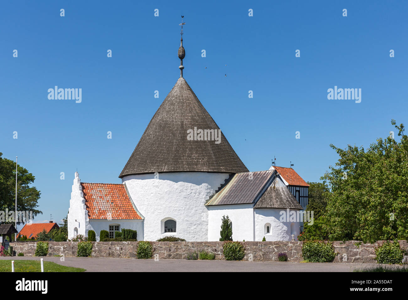 Ny Kirke; Nyker, Bornholm Stock Photo