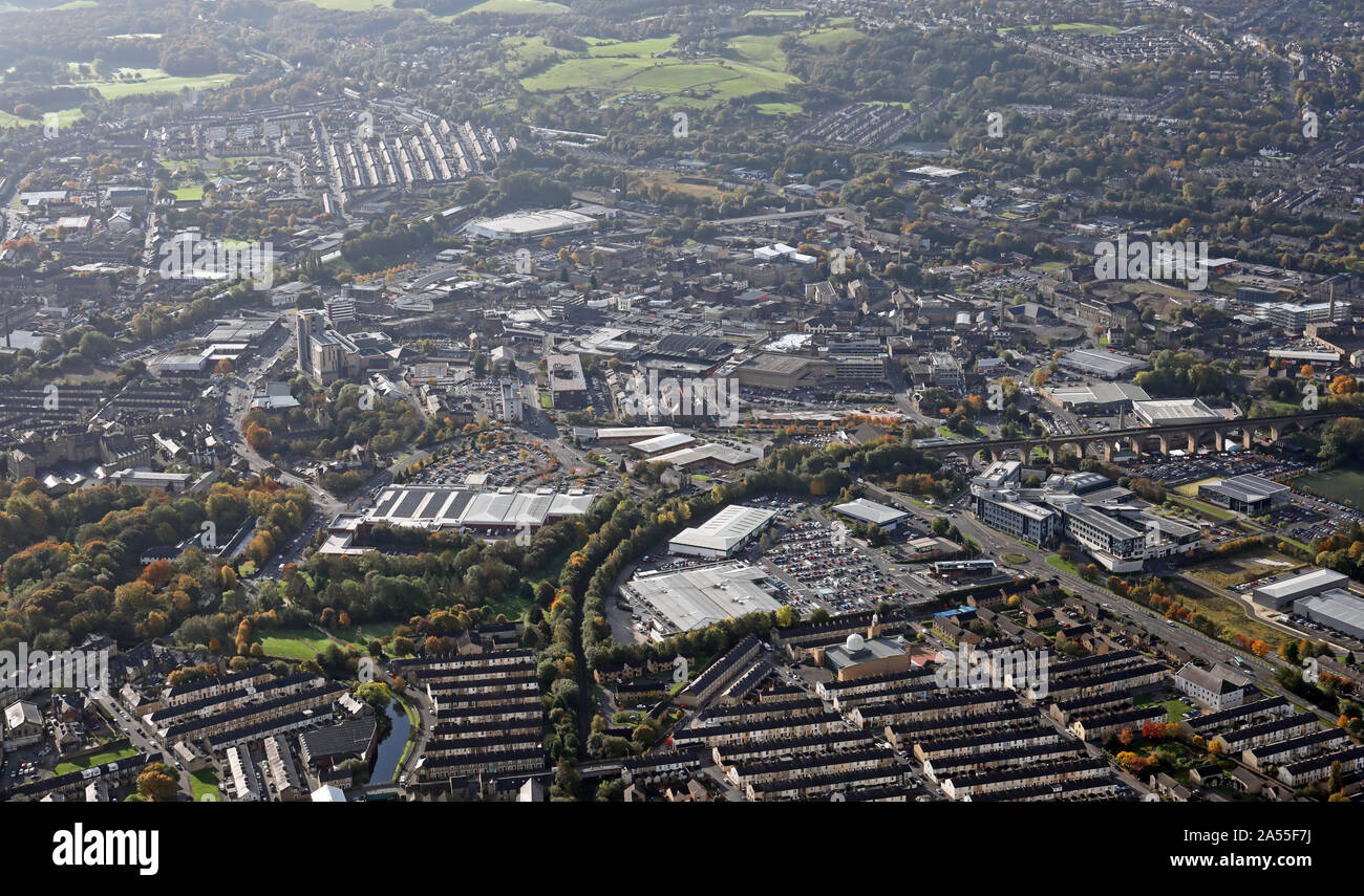 aerial view of Burnley town centre, Lancashire, UK Stock Photo - Alamy