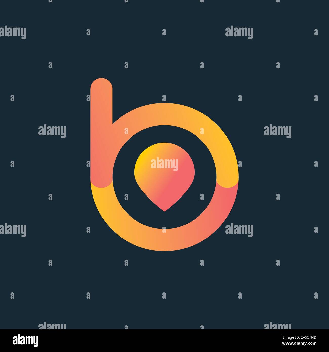 B letter vector logo. Drop icon Stock Vector Image & Art - Alamy