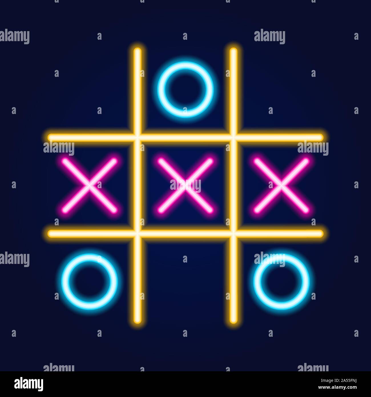 Tic tac toe glow Stock Vector Images - Alamy