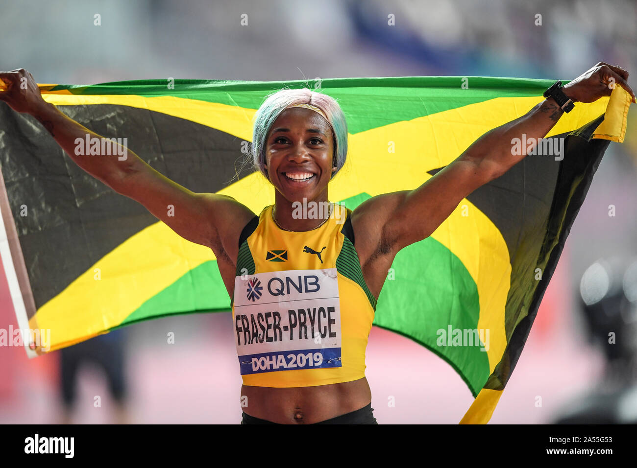 ShellyAnn FraserPryce (Jamaica). 100 metres Gold Medal. IAAF World