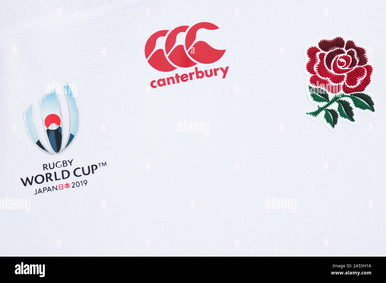 Close up of England Rugby World Cup 2019 Canterbury Jersey Stock Photo -  Alamy
