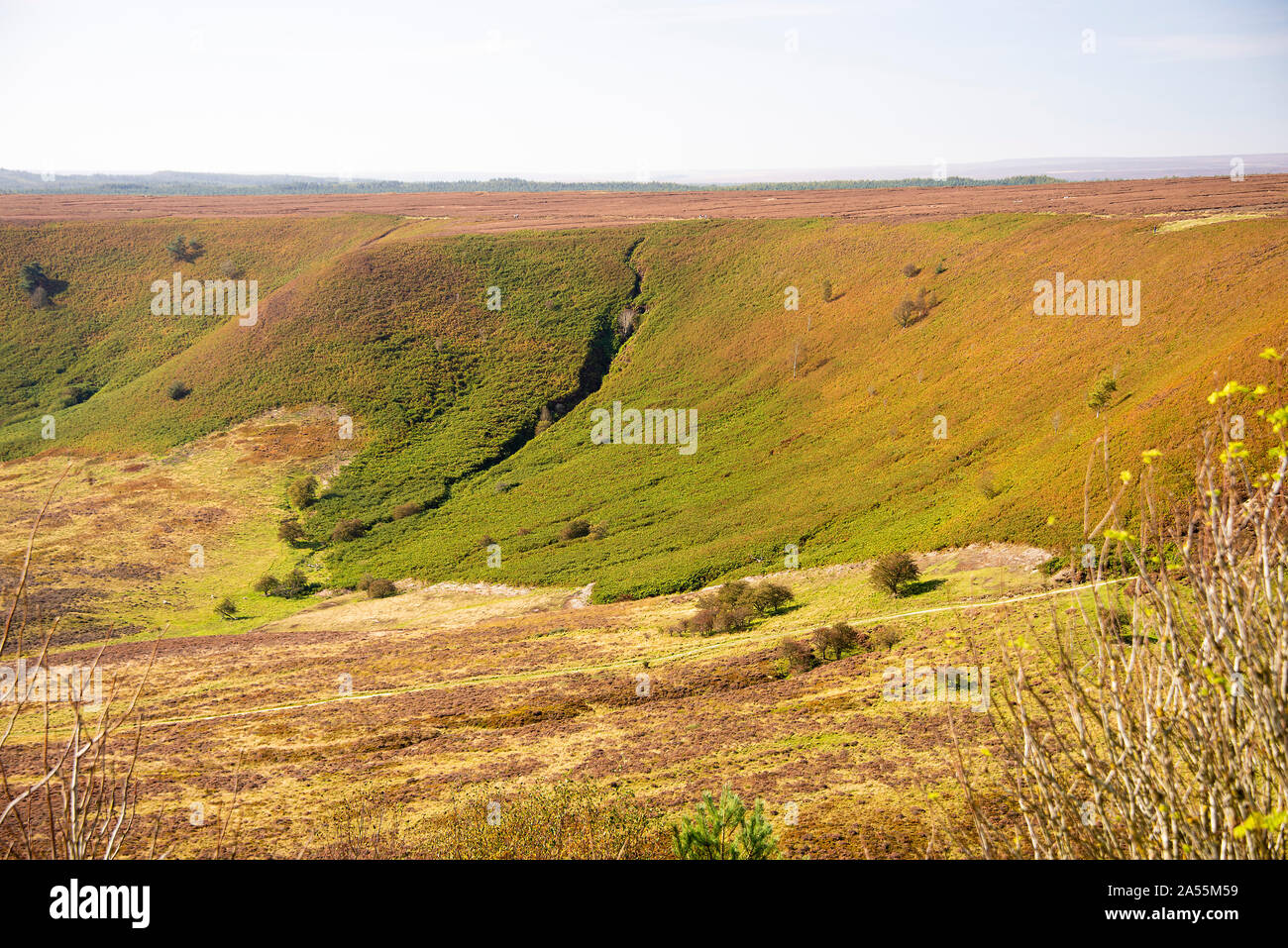 Beautiful Scenic Moorland Overlooking Hole of Horcum Levisham Moor near Pickering North Yorkshire England United Kingdom UK Stock Photo