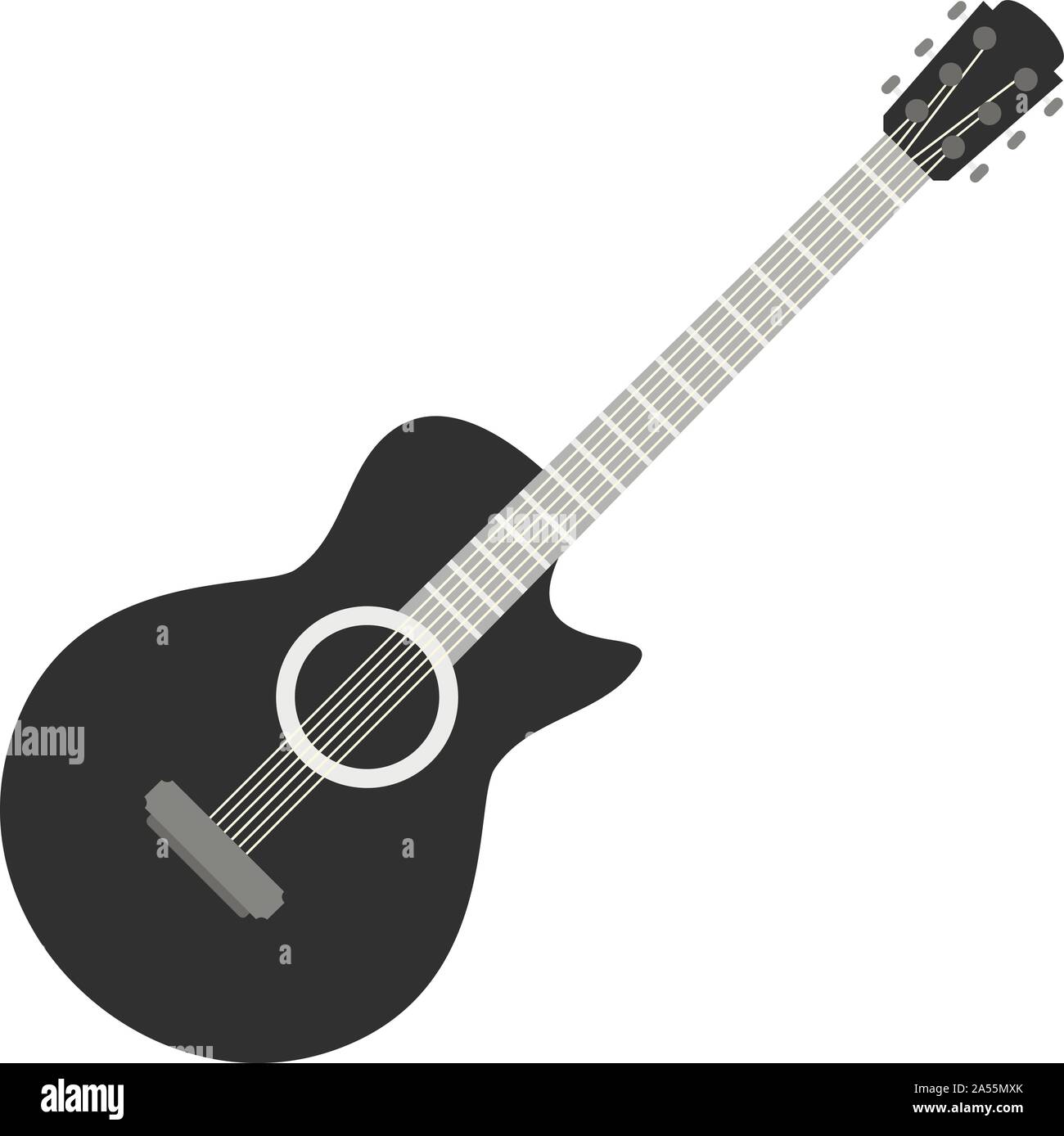 Guitar icon. Flat illustration of guitar vector icon for web design