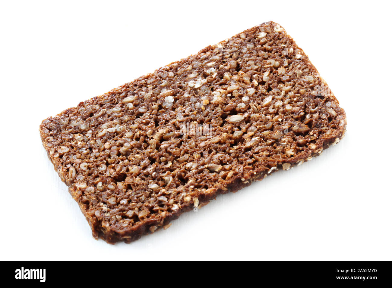 A Slice of Whole Grain Bread Isolated On White Stock Photo - Alamy