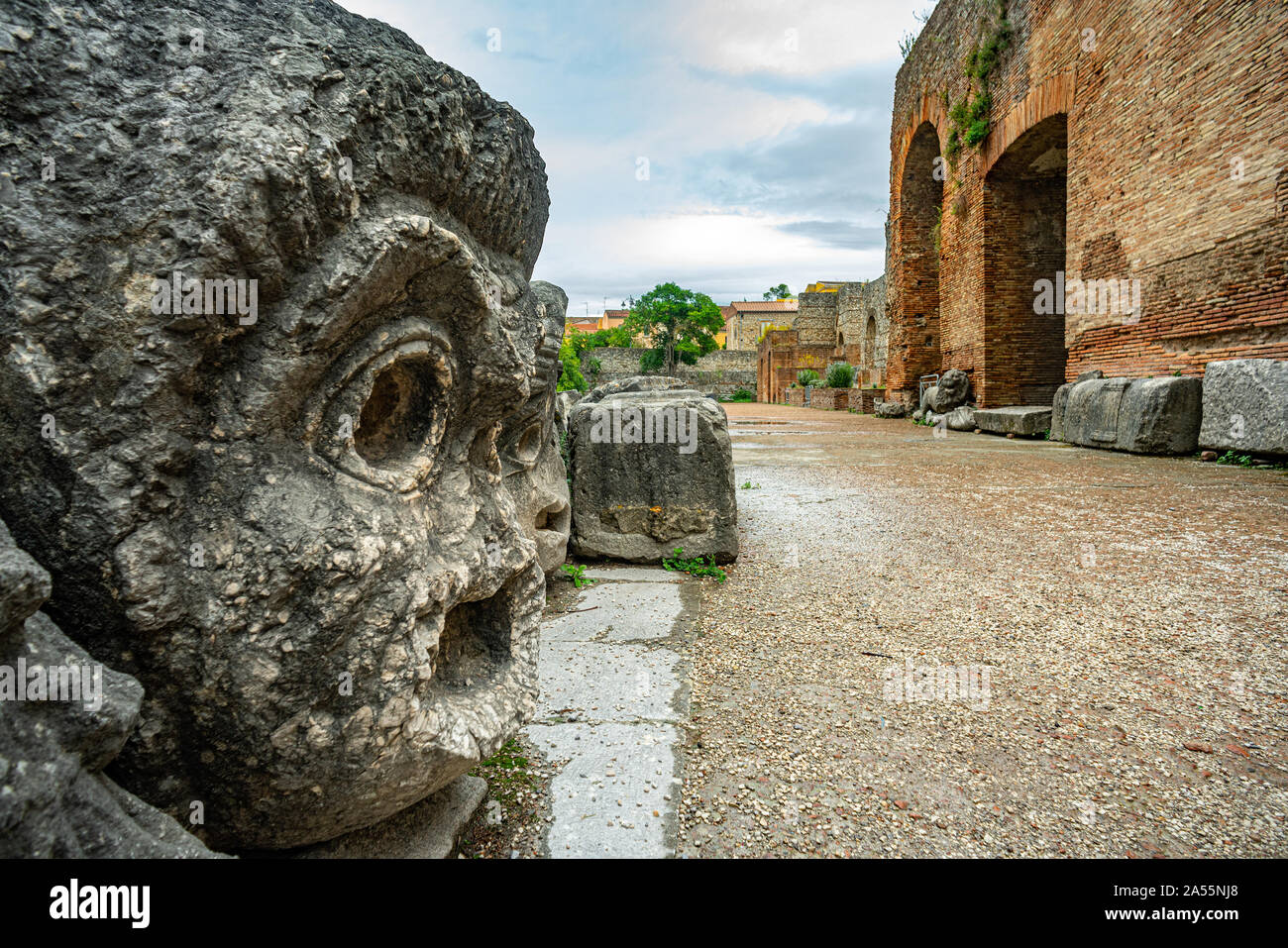 Roman Theater in Benevento Stock Photo