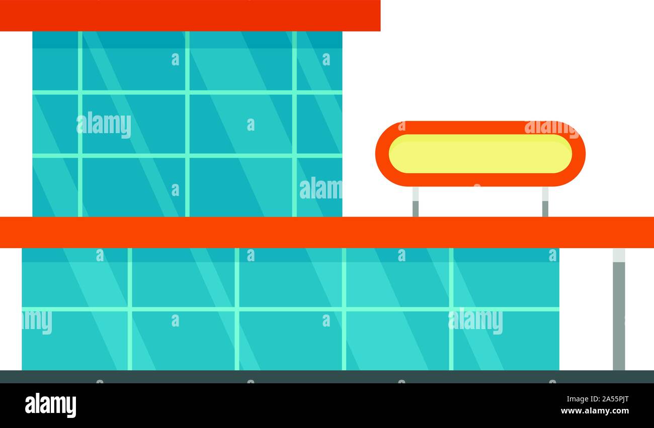 Storefront mall icon. Flat illustration of storefront mall vector icon ...