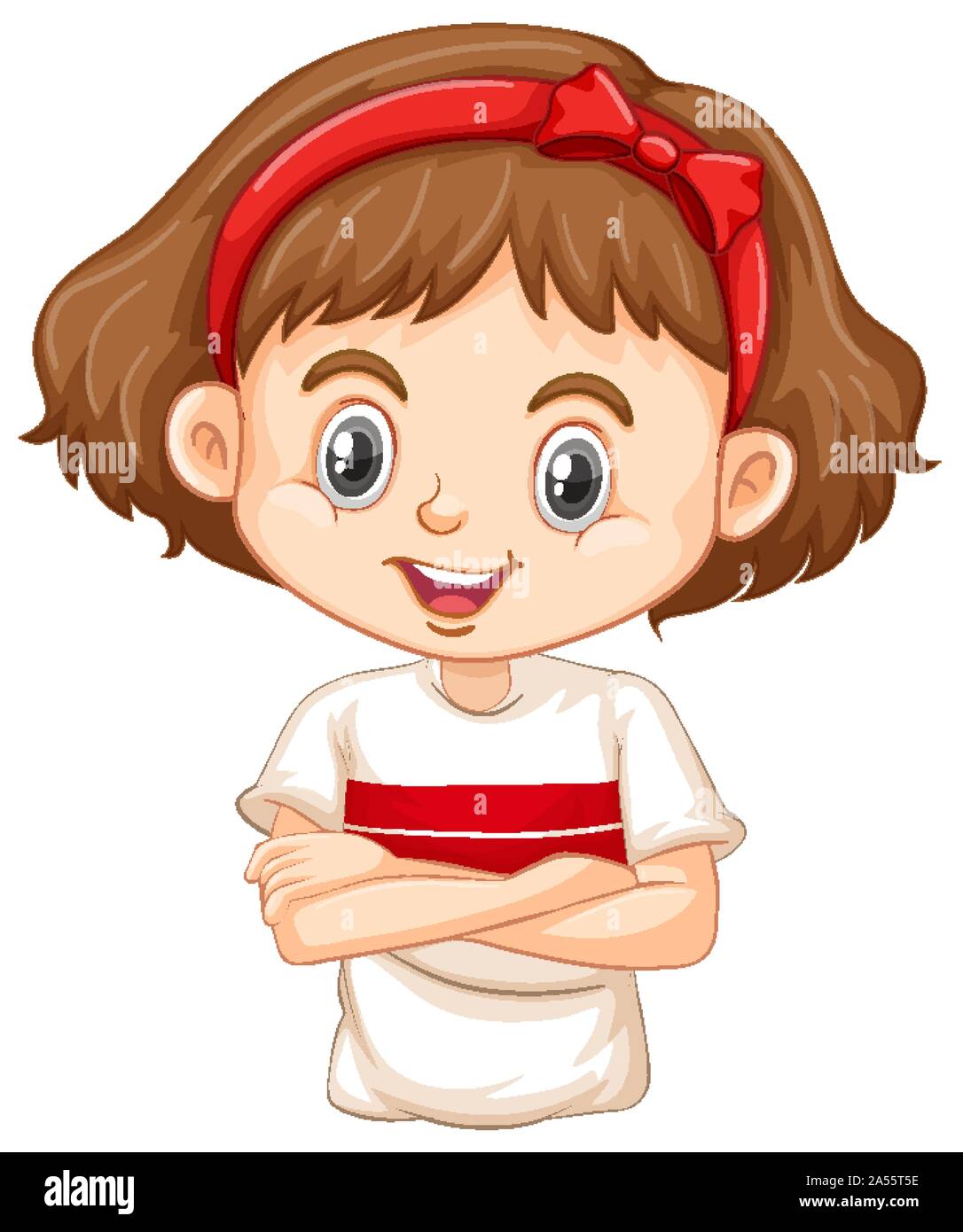 One happy girl with big smile illustration Stock Vector Image & Art - Alamy