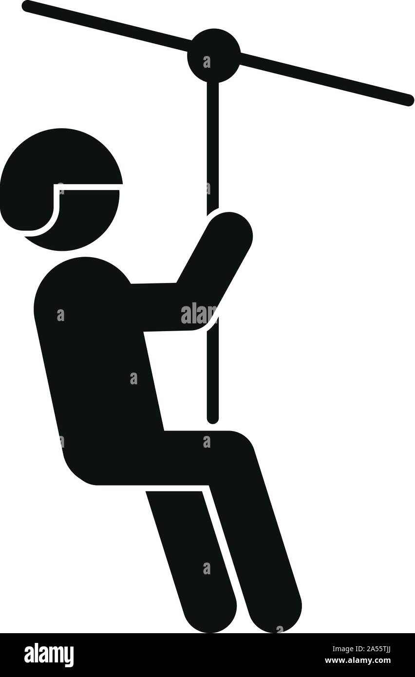 Funny zip line icon. Simple illustration of funny zip line vector icon