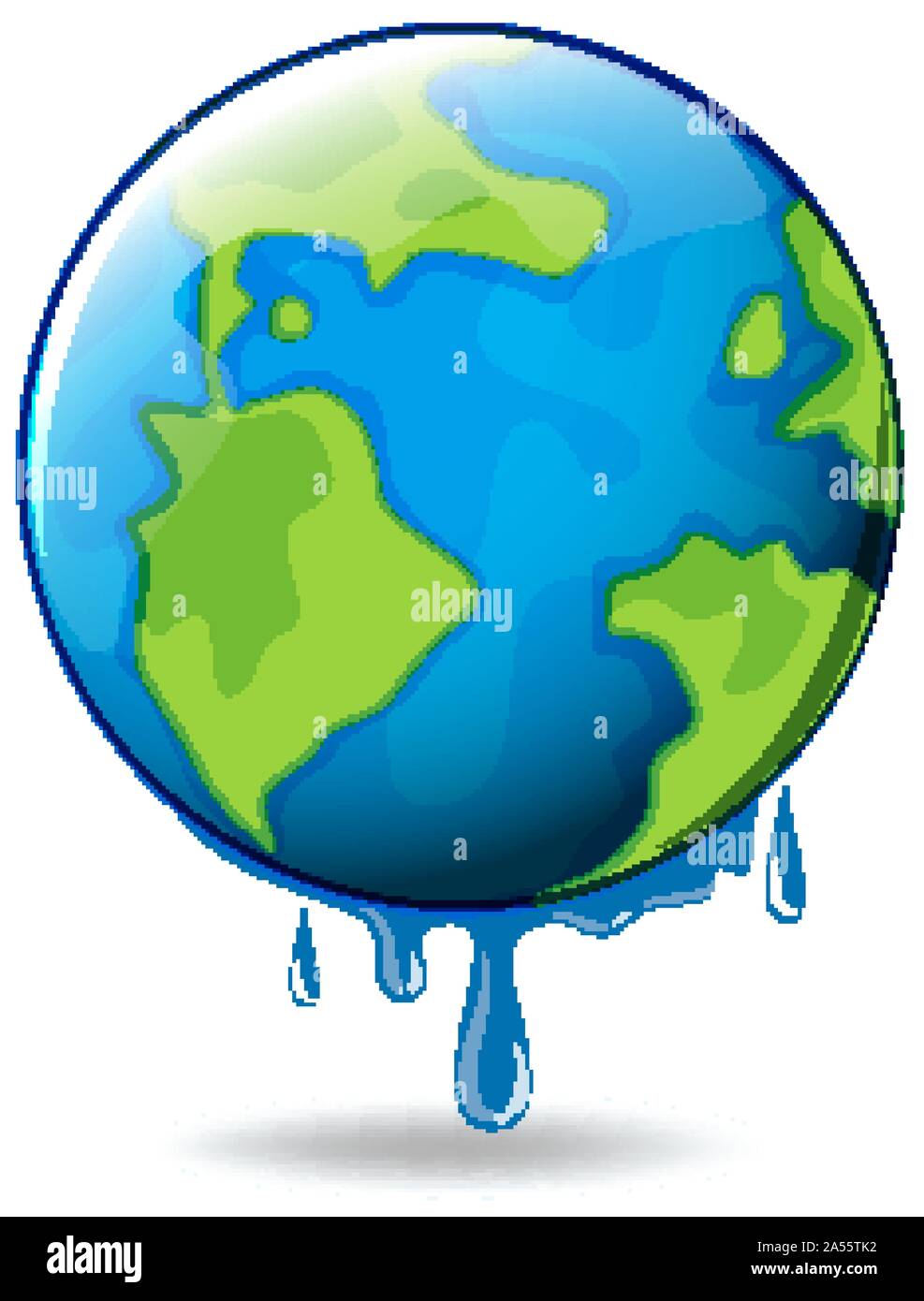 Global warming with earth melting illustration Stock Vector Image & Art ...