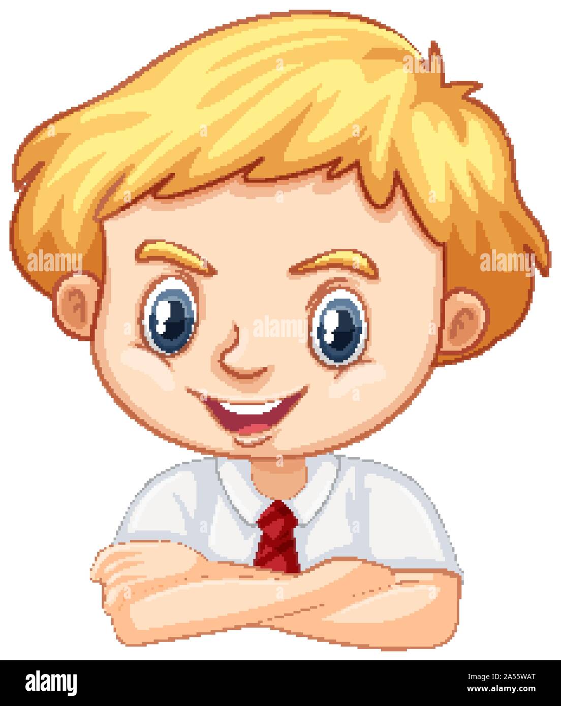 One happy boy on white background illustration Stock Vector Image & Art ...