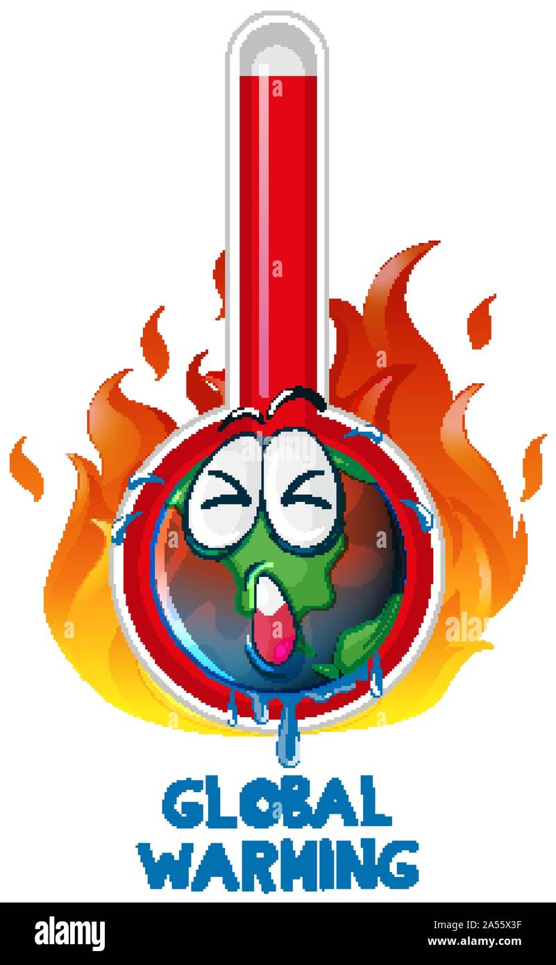 Global warming with earth on fire illustration Stock Vector Image & Art ...