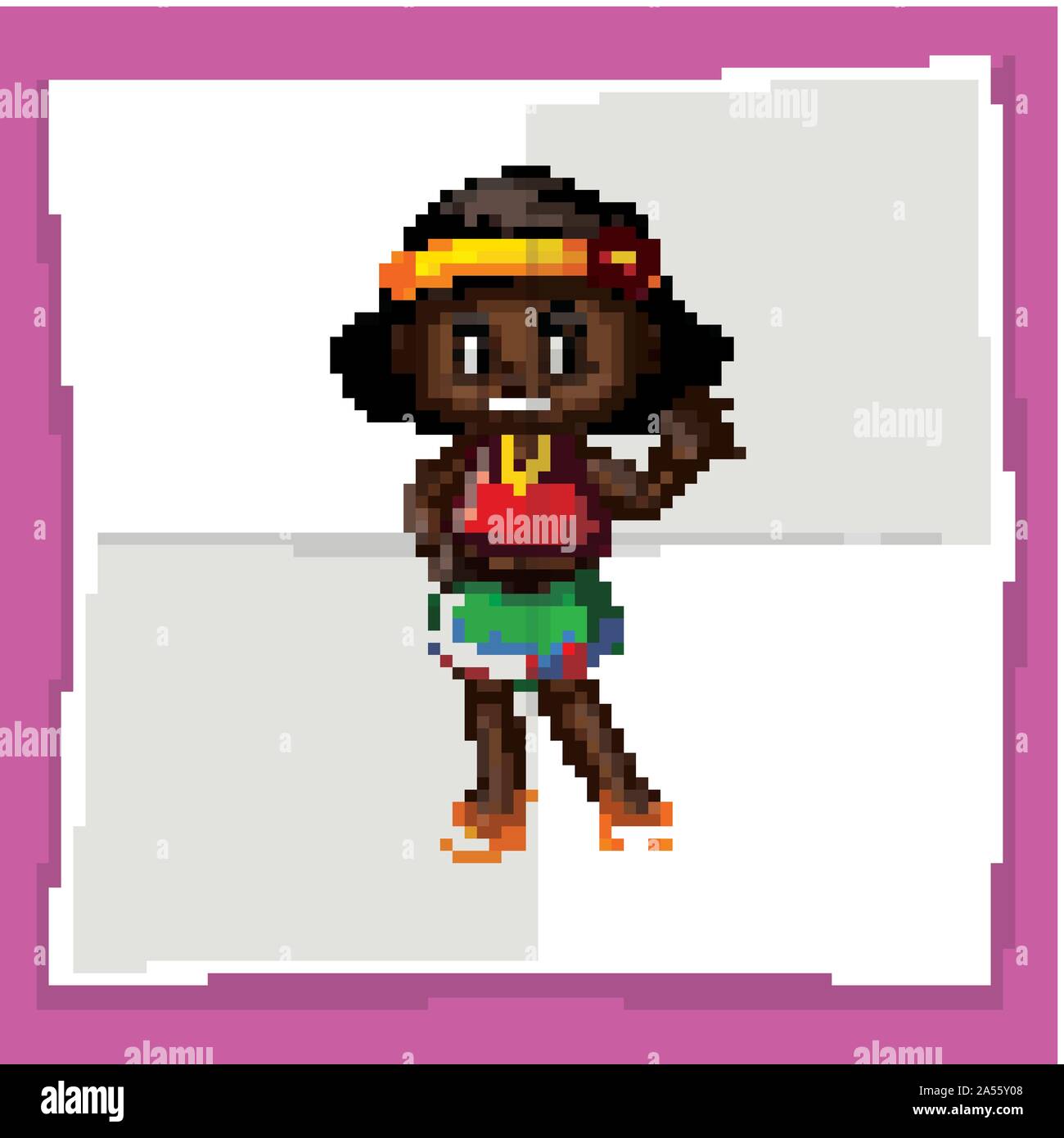Happy girl waving hand illustration Stock Vector Image & Art - Alamy