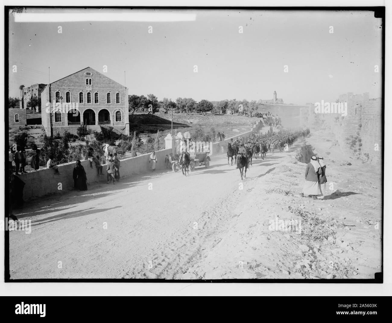 Various results of the war. German prisoners of war arriving Stock Photo