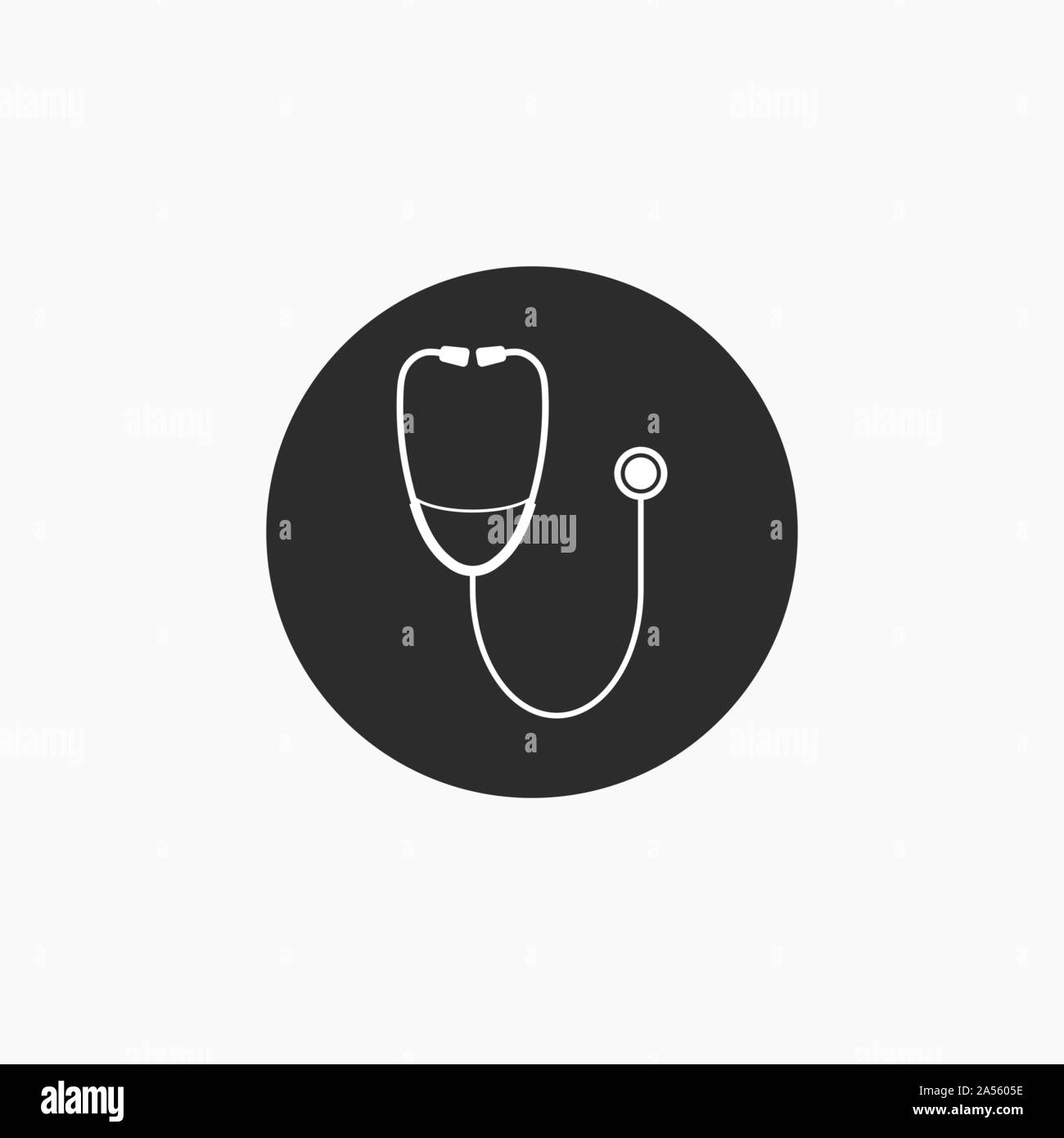 Medical, stethoscope icon Vector illustration flat Stock Vector