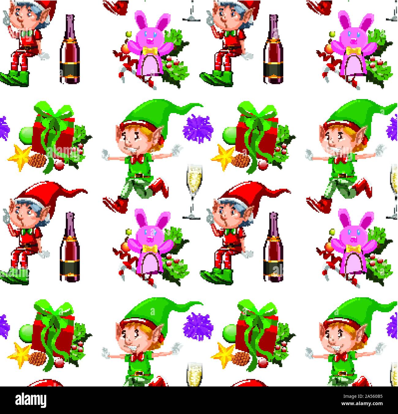 Seamless background design with christmas theme illustration Stock ...