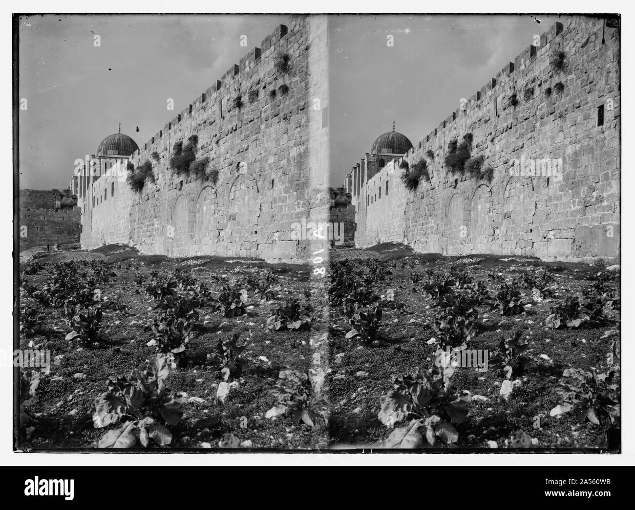 Various views of the city wall [Jerusalem]. The Triple Gate Stock Photo